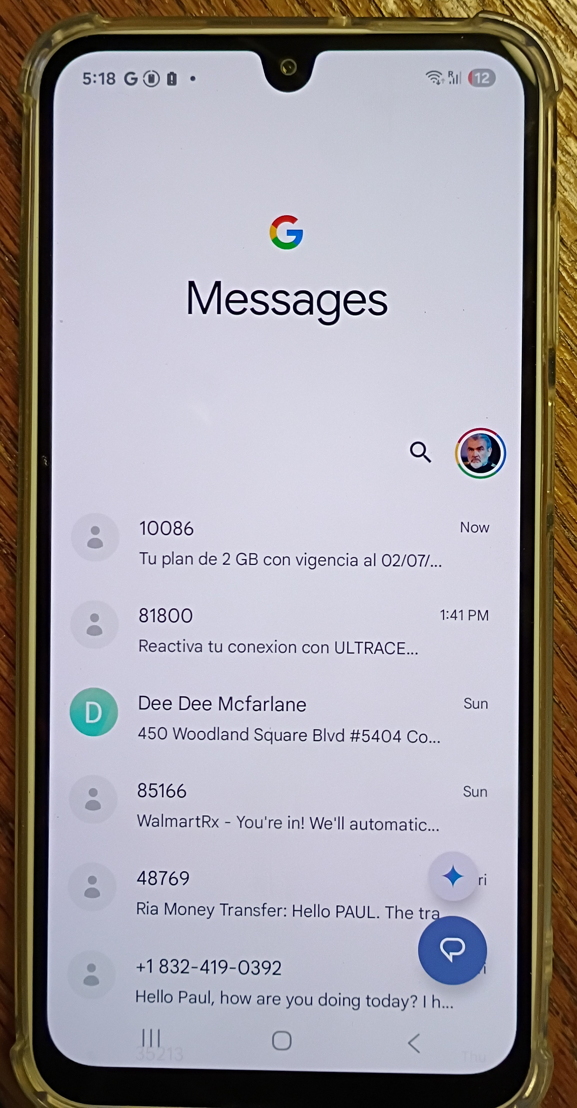 Real text message from Automation4Success showing call summary